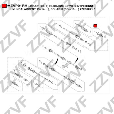 Dammskydd, drivaxel, Inre Zzvf ZVP032H ZZVF Dammskydd, drivaxel, Inre Zzvf ZVP032H ZZVF