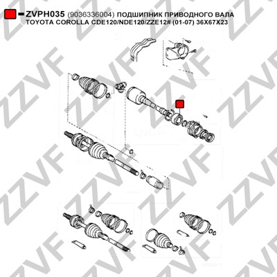 Drivaxellager Zzvf ZVPH035 ZZVF Drivaxellager Zzvf ZVPH035 ZZVF