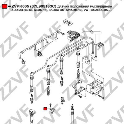 Sensor, kamaxelgivare Zzvf ZVPK005 ZZVF