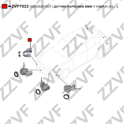 Sensor, parkeringshjälp, Bak, Fram, Ytter, Inre, Tvåsidig Zzvf ZV ZZVF