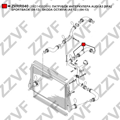 Laddluftslang Zzvf ZVRR040 ZZVF Laddluftslang Zzvf ZVRR040 ZZVF