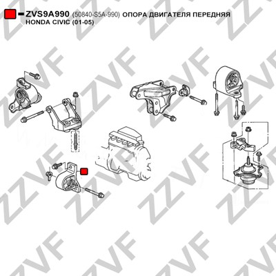 Hållare, motorupphängning Zzvf ZVS9A990 ZZVF