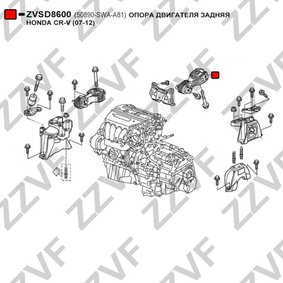Hållare, motorupphängning Zzvf ZVSD8600 ZZVF