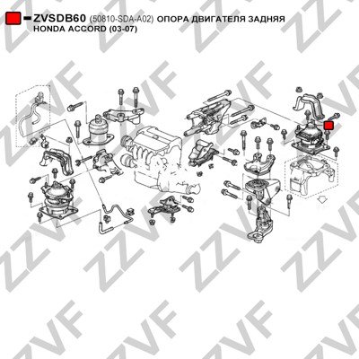 Hållare, motorupphängning, Bak Zzvf ZVSDB60 ZZVF Hållare, motorupphängning, Bak Zzvf ZVSDB60 ZZVF