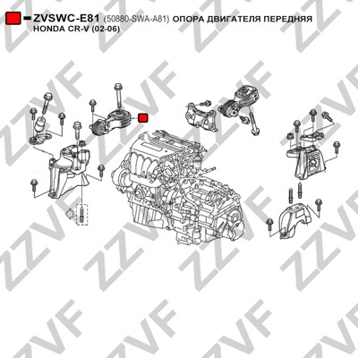 Hållare, motorupphängning Zzvf ZVSWC-E81 ZZVF