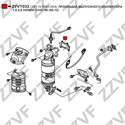 Packning, avgas, grenrör, Avgasgrenrör Zzvf ZVVY033 ZZVF