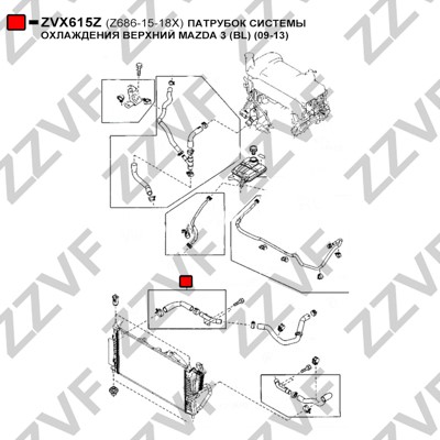 Kylvätskerör Zzvf ZVX615Z ZZVF