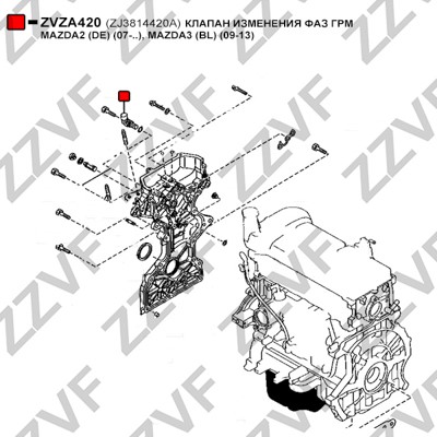 VVT-ventil, Cylindriskt huvud Zzvf ZVZA420 ZZVF VVT-ventil, Cylindriskt huvud Zzvf ZVZA420 ZZVF