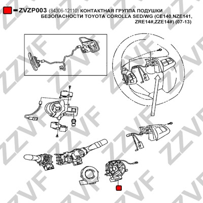 Klockfjäder, airbag Zzvf ZVZP003 ZZVF