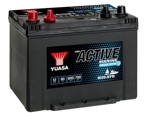 Yuasa Marine EFB 12V 80Ah, Universal 12V Yuasa M26-EFB YUASA