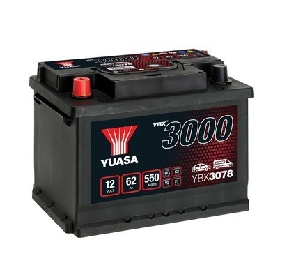 StartBatteri Yuasa YBX3078 12V 62Ah 550A YUASA