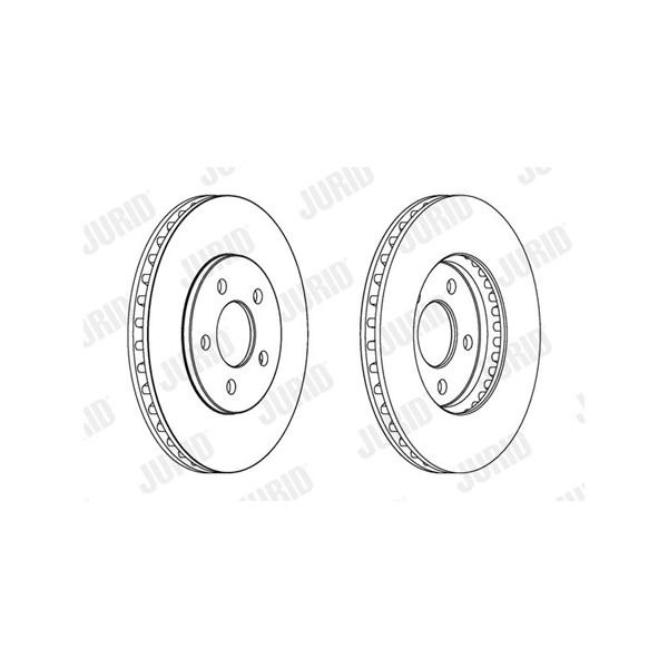 Bromsskiva Ventilerad, Bakaxel, Framaxel Jurid 563044JC JURID