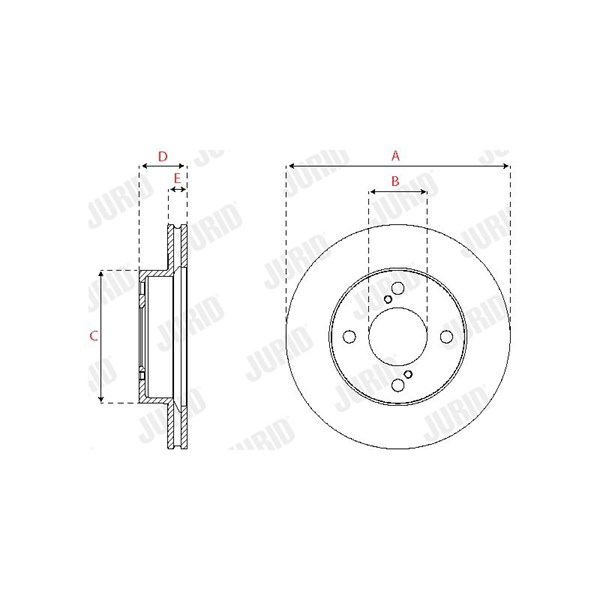 Bromsskiva Ventilerad, Framaxel Jurid Premier 563253JC JURID Bromsskiva Ventilerad, Framaxel Jurid Premier 563253JC JURID