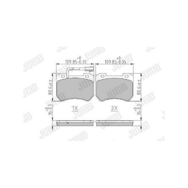 Bromsbeläggsats, Framaxel Jurid 573309J JURID
