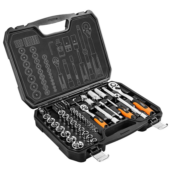 Hylsnyckelsats 73 pcs, 1/2", 1/4" , Crv, Universal