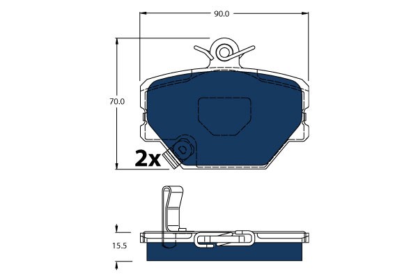 Bromsbeläggsats, Framaxel Trw Electric blue GDB1365BTE TRW