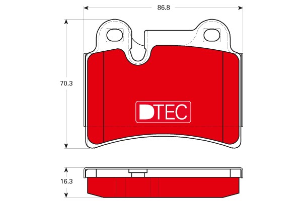 Bromsbeläggsats, Bakaxel Trw Dtec cotec GDB1722DTE TRW