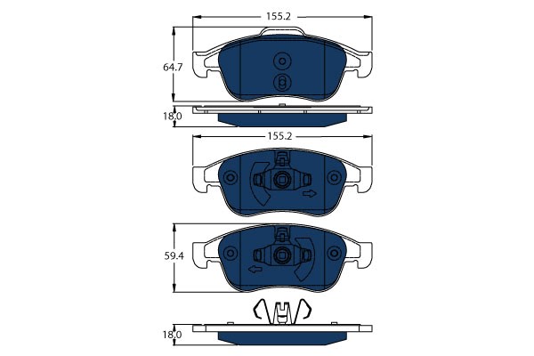 Bromsbeläggsats, Framaxel Trw Electric blue GDB1789BTE TRW