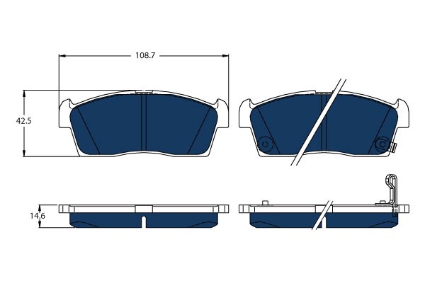 Bromsbeläggsats, Framaxel Trw Electric blue GDB1940BTE TRW