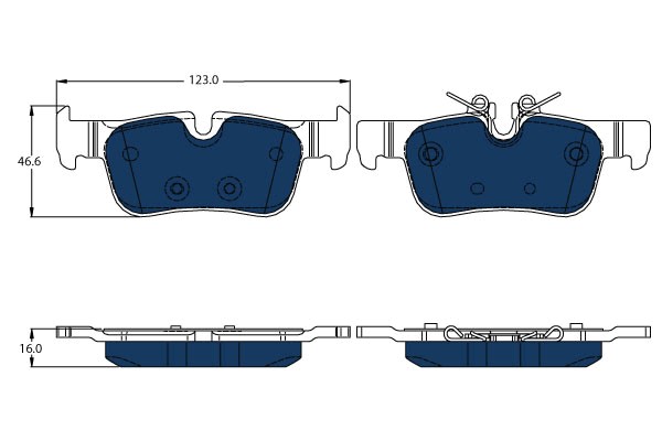 Bromsbeläggsats, Bakaxel Trw Electric blue GDB2063BTE TRW