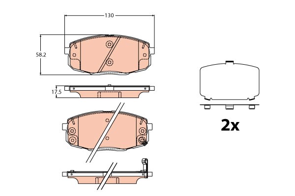 Bromsbeläggsats, Framaxel Trw GDB2192 TRW