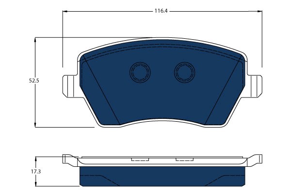 Bromsbeläggsats, Framaxel Trw Electric blue GDB3332BTE TRW