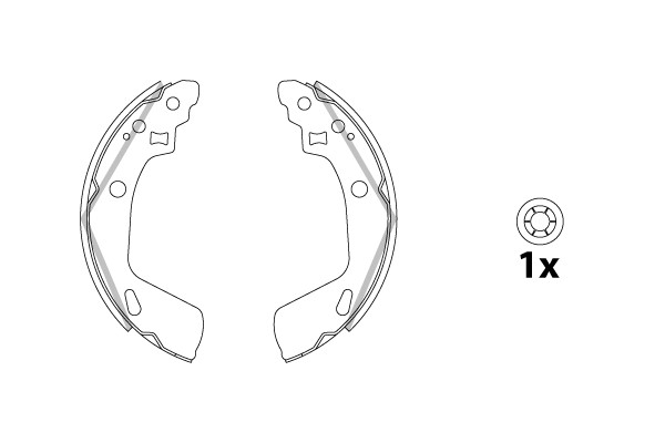 Bromsbackar, sats, parkeringsbroms, Bakaxel Trw GS8865 TRW