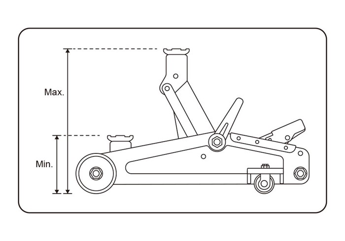 Domkraft, 2 Ton, Universal