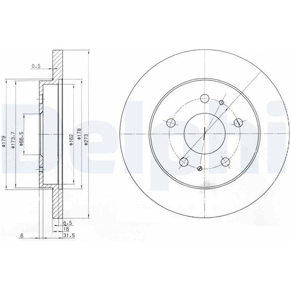 Bromsskiva Solid, Framaxel Delphi BG3607 DELPHI