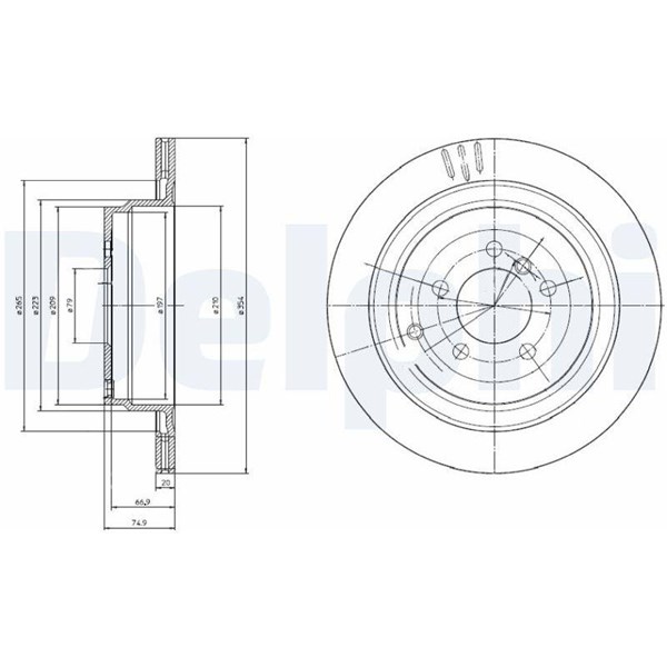 Bromsskiva Ventilerad, Bakaxel Delphi BG4021C DELPHI Bromsskiva Ventilerad, Bakaxel Delphi BG4021C DELPHI