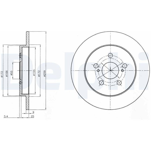 Bromsskiva Solid, Bakaxel Delphi BG4201 DELPHI