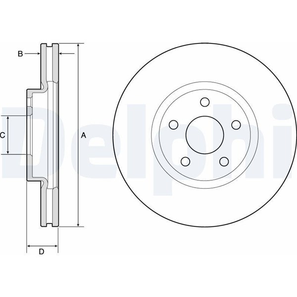 Bromsskiva Ventilerad, Bakaxel Delphi BG4803C DELPHI Bromsskiva Ventilerad, Bakaxel Delphi BG4803C DELPHI
