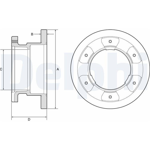 Bromsskiva Solid, Bakaxel Delphi BG9201 DELPHI