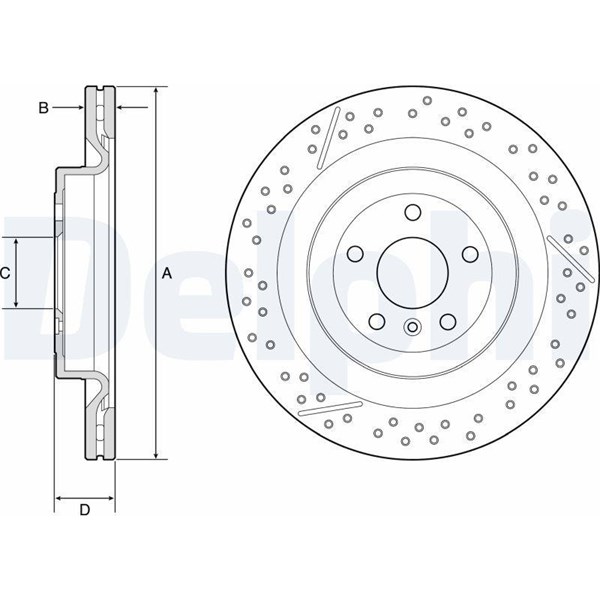 Bromsskiva Ventilerad, Bakaxel Delphi BG9223C DELPHI Bromsskiva Ventilerad, Bakaxel Delphi BG9223C DELPHI