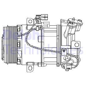 Kompressor, klimatanläggning Delphi CS20550 DELPHI