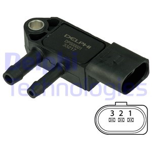 Sensor, avgastryck Delphi DPS00001 DELPHI