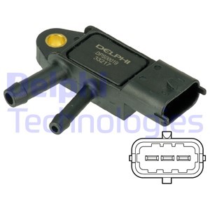 Sensor, avgastryck Delphi DPS00019 DELPHI Sensor, avgastryck Delphi DPS00019 DELPHI