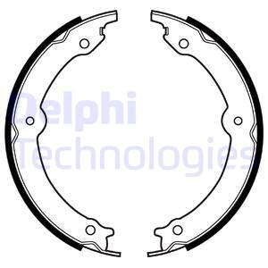 Bromsbackar, sats, parkeringsbroms, Bakaxel Delphi LS2152 DELPHI