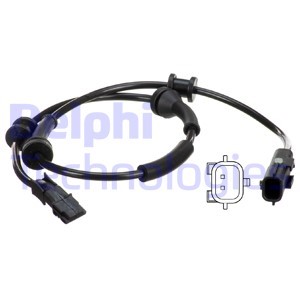 ABS-givare, Sensor, hjulvarvtal, Bakaxel, Höger, Vänster Delphi S DELPHI