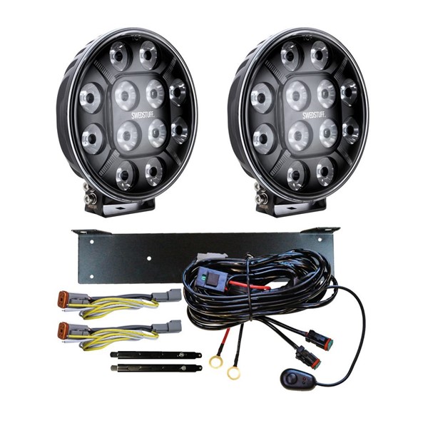 Komplett kit Extraljus 9″ 2x Ldl-04 Swedstuff 270796-KIT2 SWEDSTUFF