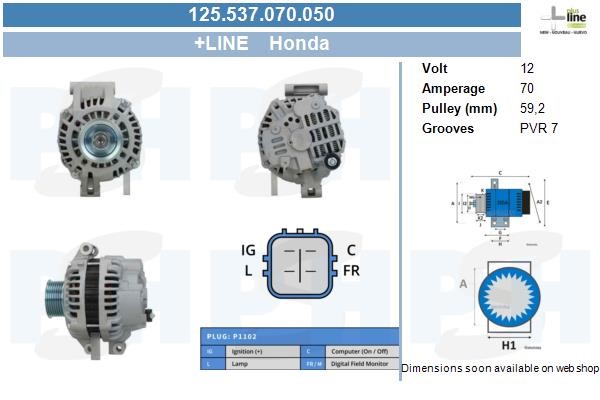 Generator 12V 70A Bv psh 125.537.070.050 BV PSH