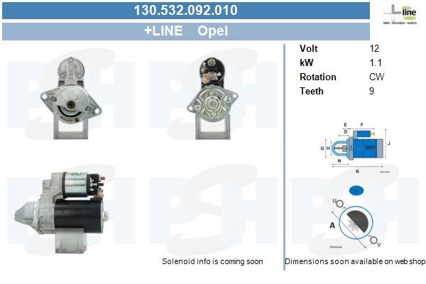 Startmotor 12V Bv psh 130.532.092.010 BV PSH