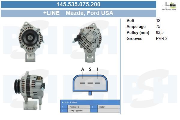 Generator 12V 75A Bv psh 145.535.075.200 BV PSH