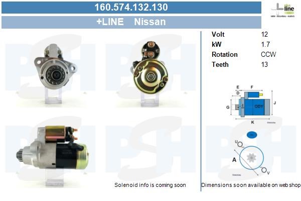 Startmotor 12V Bv psh 160.574.132.130 BV PSH