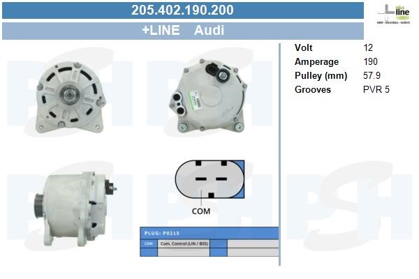 Generator 12V 190A Bv psh 205.402.190.200 BV PSH Generator 12V 190A Bv psh 205.402.190.200 BV PSH