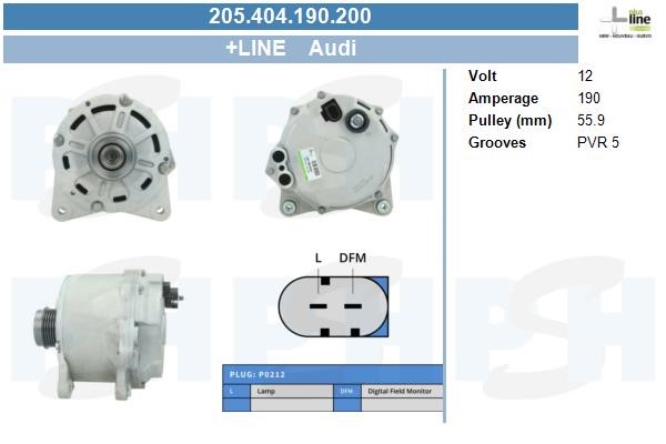 Generator 12V 190A Bv psh 205.404.190.200 BV PSH