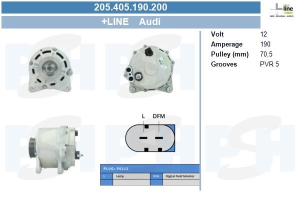 Generator 12V 190A Bv psh 205.405.190.200 BV PSH