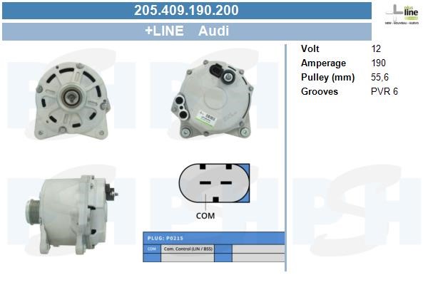 Generator 12V 190A Bv psh 205.409.190.200 BV PSH