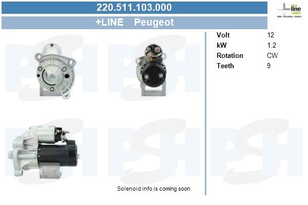 Startmotor 12V Bv psh 220.511.103.000 BV PSH
