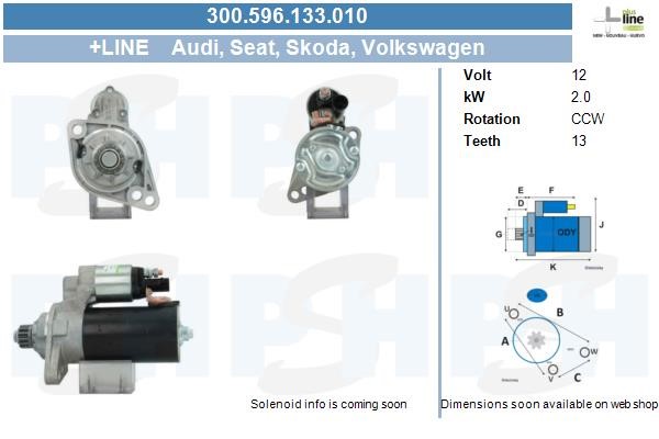 Startmotor 12V Bv psh 300.596.133.010 BV PSH